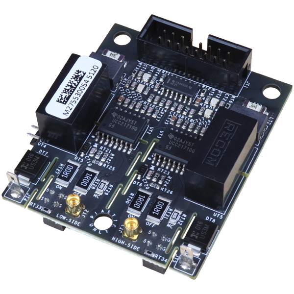 Product shot of the Dual Channel Differential Isolated Half Bridge Gate Driver Board