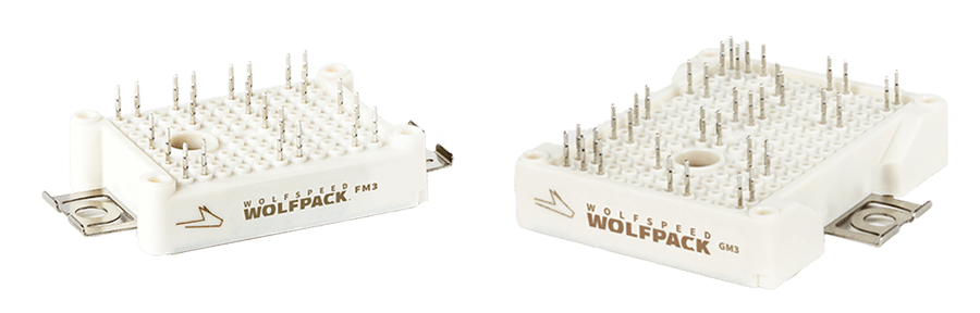 Figure 1: Wolfspeed’s latest power module offering, the Wolfspeed WolfPACK, offers industry leading Silicon Carbide in a well-known, rugged industrial package for ease of implementation.