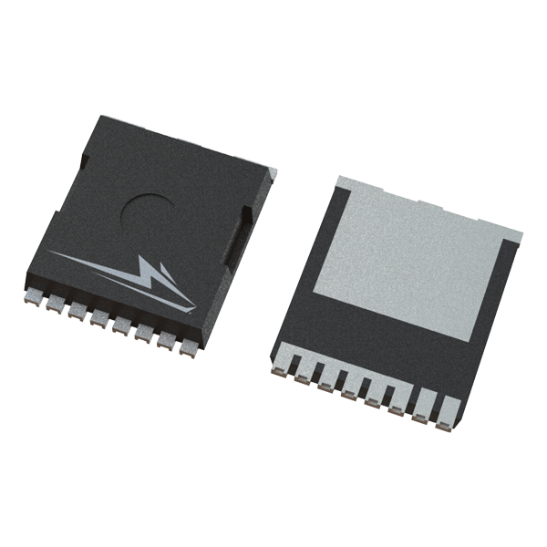 Front and back views of Wolfspeed's 650 V TOLL MOSFET