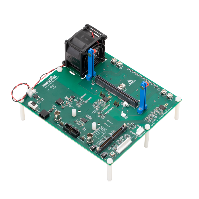Product shot of Wolfspeed's Half-bridge motherboard for the SpeedVal Kit Modular Evaluation Platform.