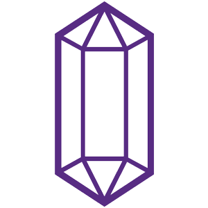 Illustrated icon of a purple crystal