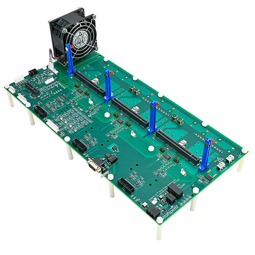 Product photography of a Wolfspeed SpeedVal Kit motherboard.